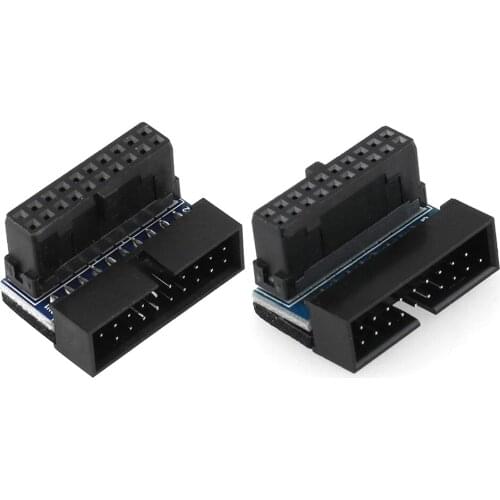 USB 3.0 20 Pin Male to Female Extension Adapter 90 Degree Angled Converter Type C Power Adapter Connector for Motherboard