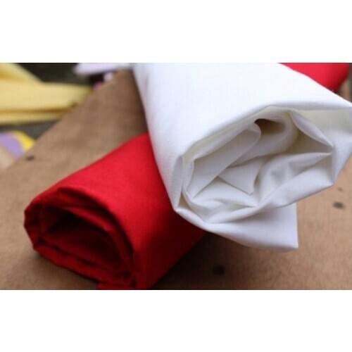 YY DIY Recommend! Classic Quality Thin Plain White & Red Twill Cotton Fabric T-shirt Clothing Bedding Quilting White Fabric