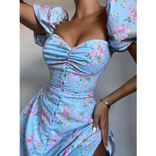 Women Floral Wrap Dress Off Shoulder Tie Up Front Ruffle Mini Dress Beach Short Dress Ladies Summer Casual Sundress Holiday