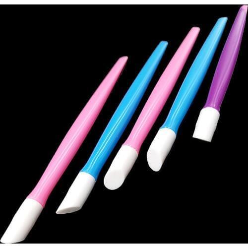 10pcs/lot Mix Color Nail Art Design Cuticle Pusher Remover Sticks New 97mm Manicure Soft Push Available Nail Stickers Hot Tools