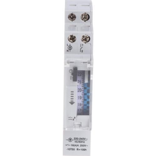 2020 New Mechanical 24 Hours Programmable Din Rail Timer Switch Relay 110-240V 16A