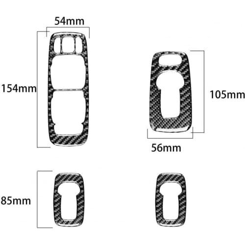 4Pcs/Set Carbon Fiber Window Switch Cover Wear-resistant Window Button Panel Trim for Volvo XC90 2008-2014 Left Drive