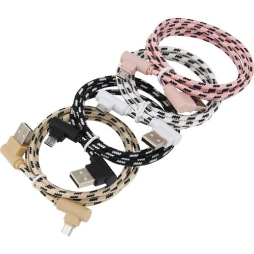 90 Degree USB Cable For Samsung Xiaomi for iPhone XS X Fast Charging Micro usb & Type C Charger Sync Cord 1m 2m 3m 200pcs