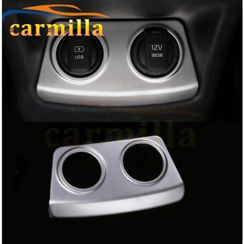 Car Styling Interior Rear Cigarette Lighter Chrome Panel Cover Sticker for Kia All-New Sportage New Sportage QL KX5 2017 Acc