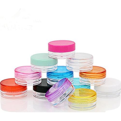 10PCS Cosmetics Jar Box Makeup Cream Nail Art Cosmetic Bead Storage Pot Container Round Bottle Portable Plastic Transparent Case