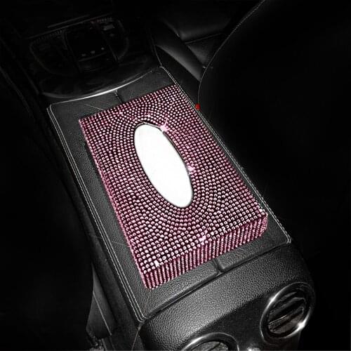 Bling Tissue Holder for Car Diamond Tissue Holder Rhinestone Car Accessories Sparkly Crystal Car Tissue Box