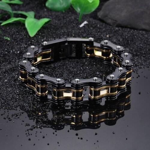 Stainless steel bracelet male models black geometric shapes cycling chain jewelry