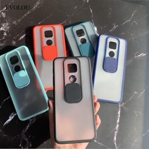 For Motorola Moto G9 Play Case Matte Translucent Hard Phone Cover for Moto E7 Plus XT2081-1 G9 Slide Camera Lens Protection Case