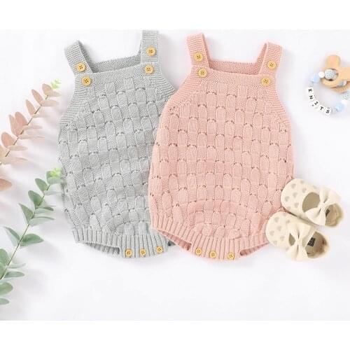 Baby Rompers Cotton Knitted Infant Kids Jumpsuits Autumn Sleeveless Newborn Boys Girls Body Suit Clothes One Piece Outfits