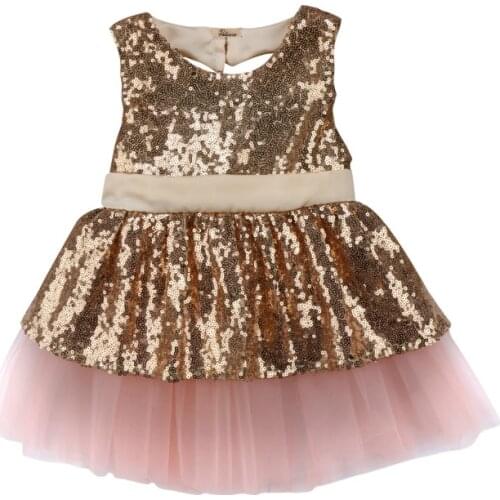 Princess Toddler Infant Kids Baby Girls Bowknot Sequins Lace Tutu Mini Dress Bithday Party Wedding Pageant Gown Dresses Sundress