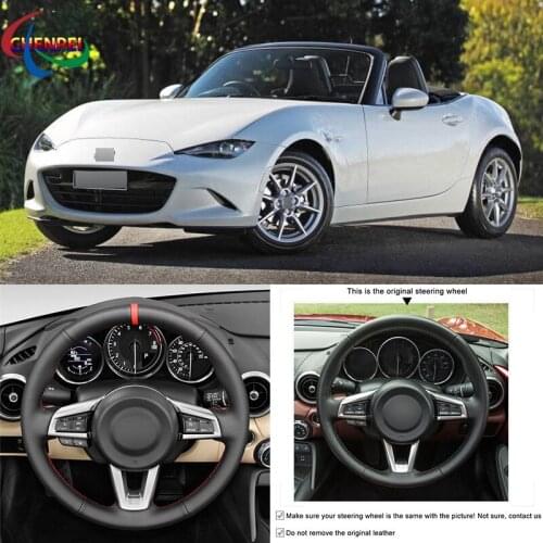 DIY Hand-stitched Customization Non-Slip Breathable Steering Wheel Cover For Mazda MX-5 2015-2020 Car Interior Decoration