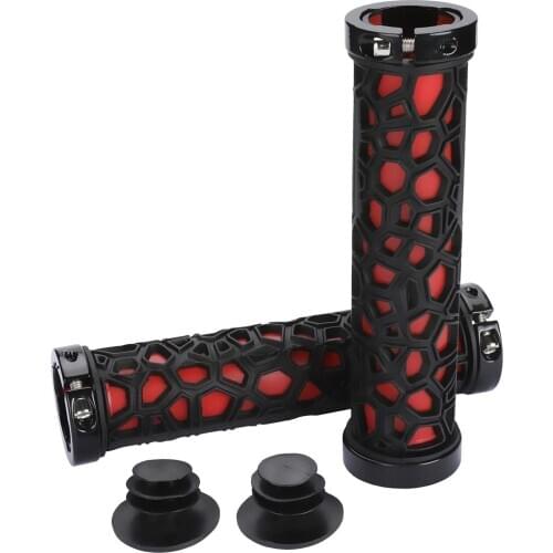 Dual Lock-on Bike Grips Bike Handlebar Grips for Mountain Bicycle Handlebars MTB Locking Ends Fixie BMX