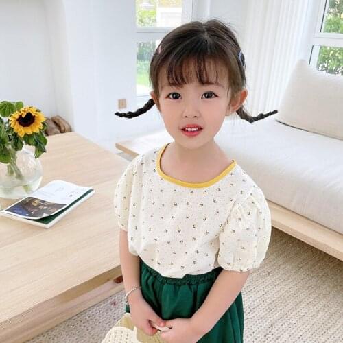 Cotton Children Kids T-shirt Girl Blouse Children Print Flower T Shirt Girls Tops Princess Baby Clothes New Arrivals 2021 Tees
