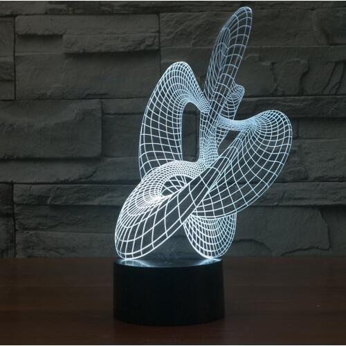 Art Abstract Color Belt 3d Stereo Lamp Creative Atmosphere Table 3d Led Night Lamp 3d Night Light usb Plug