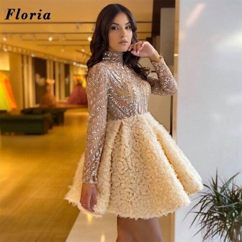 Short Beaded Evening Dresses Party Gowns Plus Size 2021 Robes De Soiree Couture Dubai Prom Dresses Arabic Cocktail Party Dress