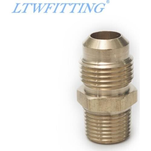 LTWFITTING Brass 1/2" OD x 3/8" Male NPT Flare Connector Tube Fitting