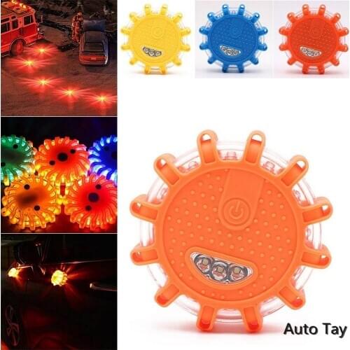 Magnetic Portable Orange Car Twinkle Star LED Road Flashing Warning Lights Roadside Safety Emergency Lamp Disc Beacon for Car