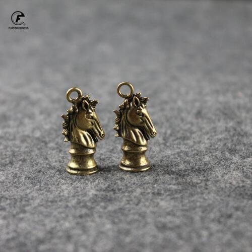 Brass Copper Zodiac Animal Chess Horse Head Bell Figurines Small Desk Ornaments Tea Table Decorations Feng Shui Brass Crafts
