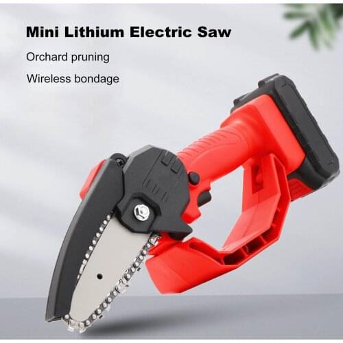 Mini Cordless Electric Chainsaw With Battery Pruning Saw Garden Logging Wood Cutter Woodworking Tools