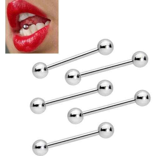 10PCS Tongue Piercing Stainless Steel Punk Barbell Nipple Rings Men Piercing Tongue Rings Fashion Body Jewelry For Women Jewelry
