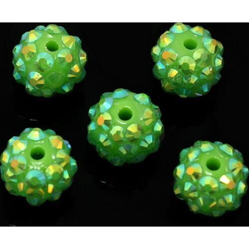 NiceBeads 10pcs AB Color Beads-Rhinestone Beads--Bling Beads-Resin Rhinestone Beads For Women Bracelet Necklace Jewelry Making