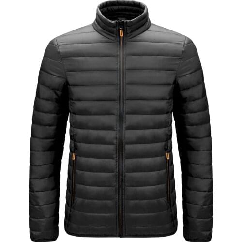 Pure Color Parka Mens Winter New Warm and Windproof Parka Coat Jacket Men 2021 Stand-Up Collar Cotton Parka Coat Men