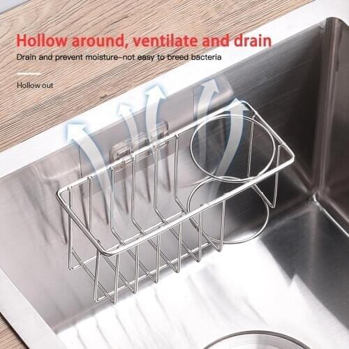 Stainless Steel Dish Rack Kitchen Storage Basket Sink Drainer Bowl Tableware Drying Rack Home Shelf Kitchen Utensil Organizer