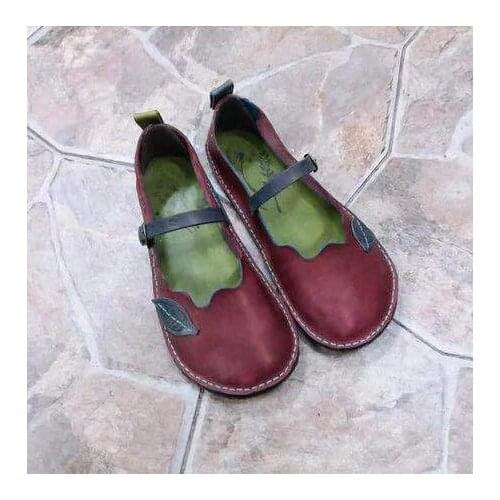 Brock Carved Single Shoes Female Retro Small Leather Shoes Mary Jane Thick Heel Low Heel Round Head Womens Shoes