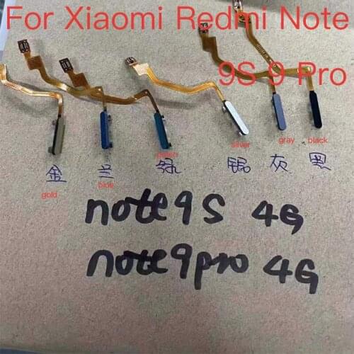 10PCS Home Finger Reader Fingerprint Reader Touch ID Sensor Return Key Home Button Flex Cable For Xiaomi Redmi Note 9S 9 Pro
