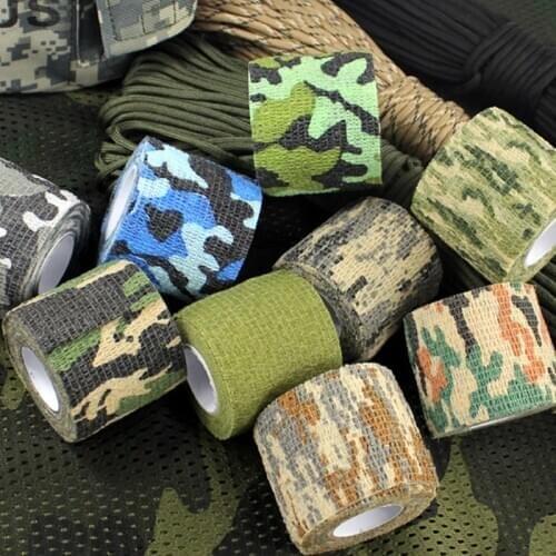 5M Duct Outdoor Camouflage WRAP RIFLE GUN Hunting Waterproof Adhesive Camo Stealth Tape Bandage 0.05m x 5m/2inchx196inch