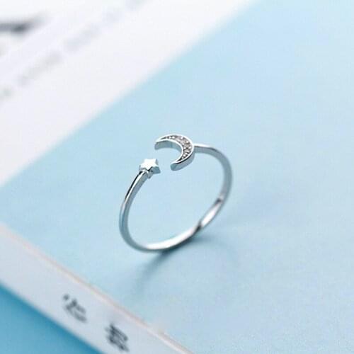 La Monada Moon Star Resizable Women Ring 925 Sterling Silver Minimalist Rings For Women 925 Silver Fine Jewerly Rings Woman