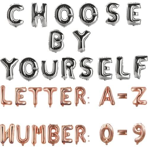 1 pc 16 inch Rose Gold Letter Balloons Foil Number Balloons Birthday Wedding Party Decoration Kids Toys Baby Shower Air Balloons