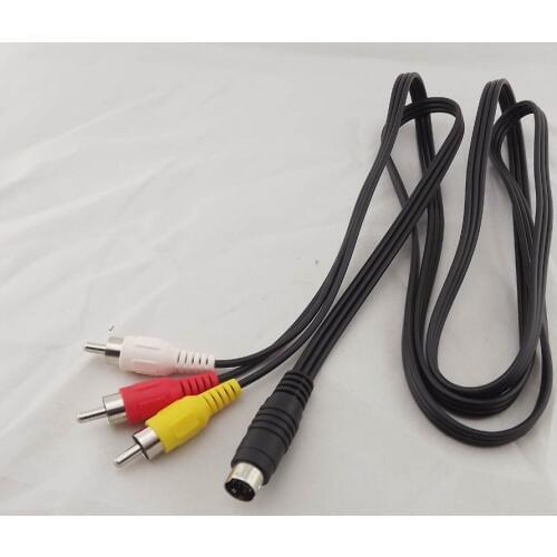 1pcs 5ft S-Video 7 Pin Male To 3 RCA Plug AV Audio Video Adapter Cable PC Laptop TV