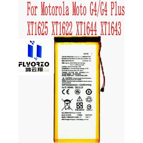 100% Brand new High Quality 3000mAh GA40 Battery For Motorola Moto G4/G4 Plus XT1625 XT1622 XT1644 XT1643 Mobile Phone