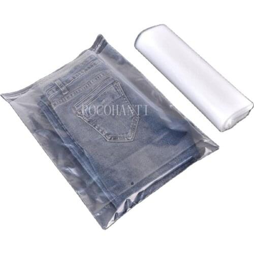 200x Customized LOGO Printing Clear PE Bag Self Adheisve Transparent LDPE Plastic Gift Bags for Clothing Thick 100 microns