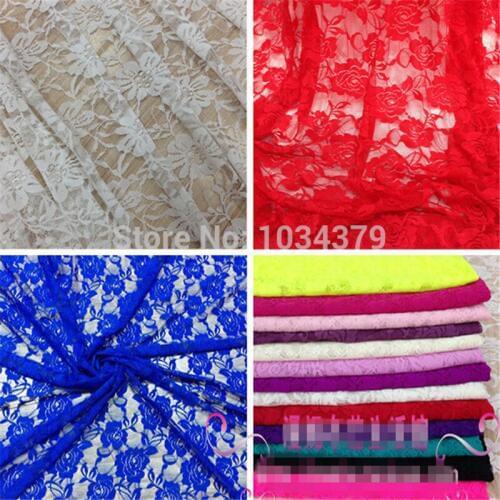 14Colors 3meter 150cm Width Elastic Lace for Fabric Warp Knitting DIY Garment Accessories Free Shipping LC0008