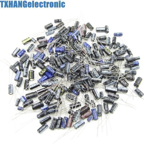 210Pcs 25 Value 0.1uF-220uF Electrolytic Capacitors condenser Assortment Kit Set