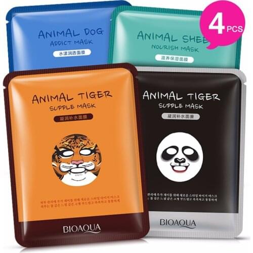 4PCS/Lot Sheep Sheet Mask Animal Face Mask Moisturizing Korea Mask Oil Control Whitening Brighten Skin Mask Korean Cosmetics