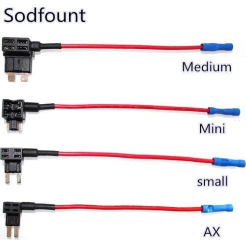 12V MINI SMALL MEDIUM Size Car Fuse Holder Add-a-circuit TAP Adapter with 10A Micro Mini Standard ATM Blade Fuse