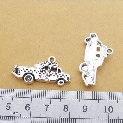 Car Taxi Charm Pendants Jewelry Making Finding DIY Bracelet Necklace Earring Accessories Handmade Tools 5pcs