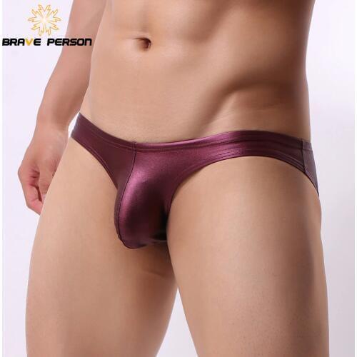 BRAVE PERSON Brand Underwear Men Briefs Sexy Underwear Low-waist Mens Underpants Briefs Shorts Bright Fabric New Arrivals