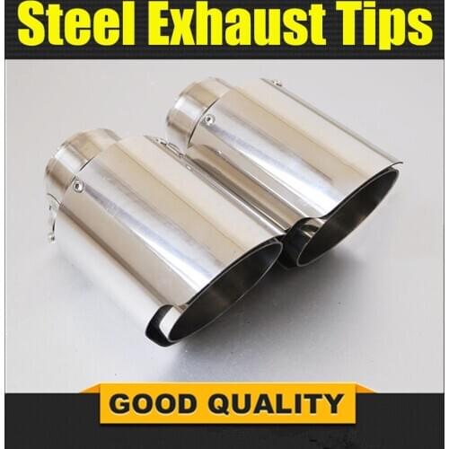 1 Piece Car Stainless Steel Muffler Tip Exhaust System Universal Straight Silver Decoration Exhaust Pipe Mufflers