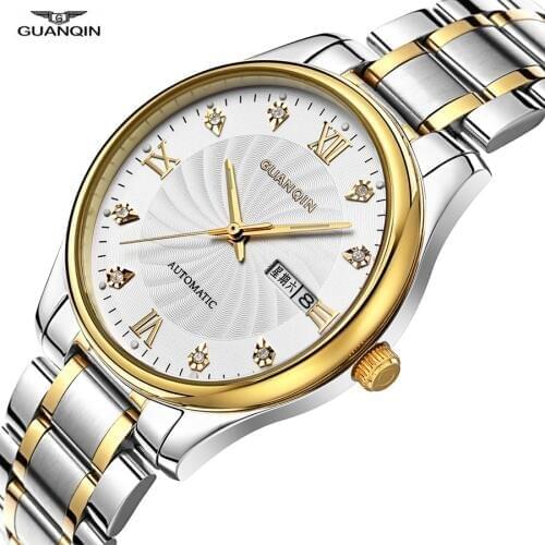 GUANQIN Mens Watch Top Brand Automatic Watch Calendar Luminous Perspective Week Clock Men Water Resistant Male Wristwatches 2020