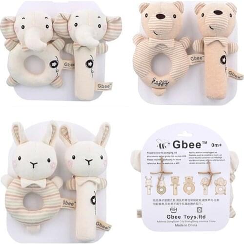 Baby Rattles Soft Cartoon Cute Plush Animal Rattles Toys Child Educational Handbells Soft Toddler Baby Comfort Toys игрушки