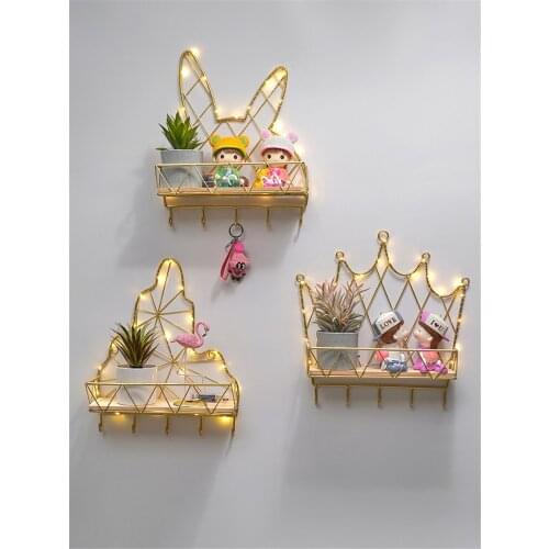 DIY interior decorative wall lamps key wall hanging bedroom iron cloak rack small night lights Childrens room fixtures