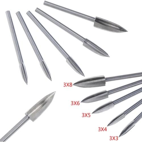 Hot Sale 3mm Shank 3-8mm Milling Cutters White Steel Sharp Edges Woodworking Tools Three Blades Wood Carving Knives