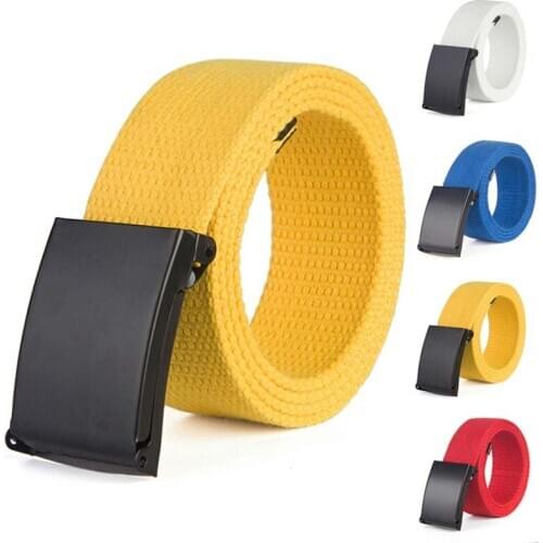 New Arrivals 120cm*3.8cm Men Women Outdoor Sports Training Military Tactical Buckle Waistband Canvas Waist Web Belt Band 2020