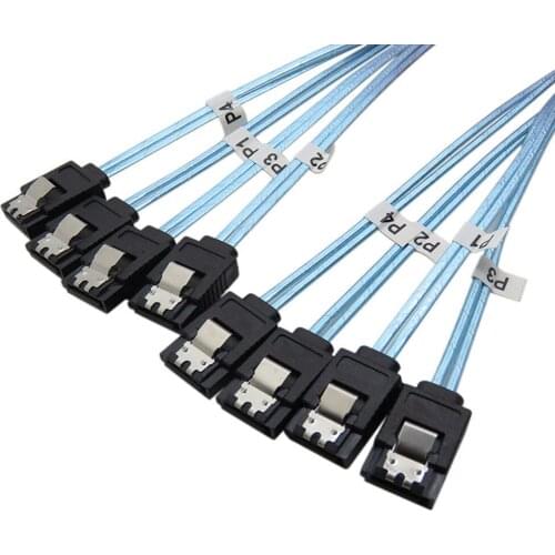 7P SATA Cable 4 Sata To 4 Sata Date Cable 7 Pin Sata Sas Cable 6Gbps Sata 7 Pin To Sata 7 Pin Data Cable Cord For Server Mining