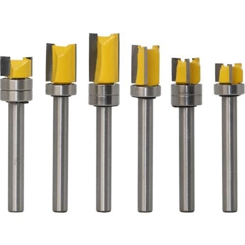 1pc Bearing Flush Trim Router Bit for wood 6mm Shank straight bit Tungsten Woodworking Milling Cutter Tool
