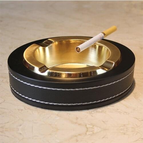 Leather Metal Ashtray Superior Quality Ashtray Cigarette Cigar Ashtray